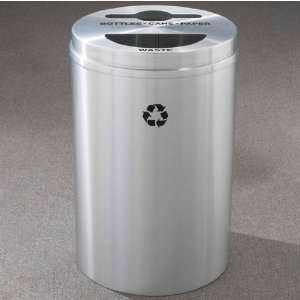   Recyclables   Waste message w/ Recycling Logo, Satin Aluminum Finish