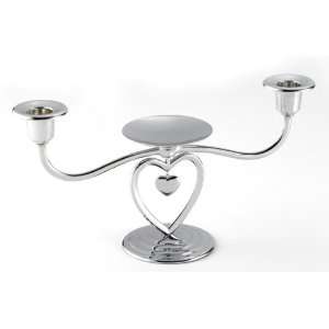  Silver Heart Unity Candle Stand