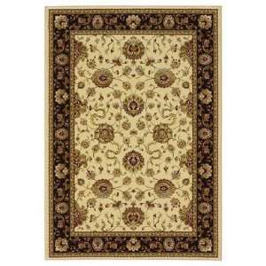 828 Greenville Collection 1 1033 72 Ivory with Brown Border 5 3 X 7 