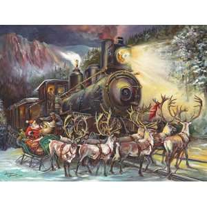  Santa Asking Directions To Railroad Engineer Jigsaw Puzzle 