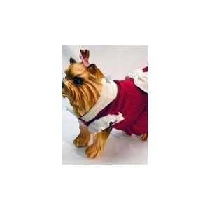  Doggie Designer Red Wool Dress with White Trim (XSmall 