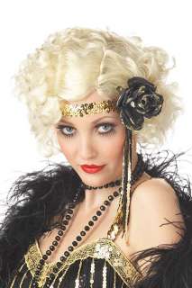 1920s Jazz Baby Curly Flapper Costume Blonde Wig  