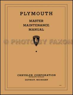 1934 1935 1936 Plymouth Master Shop Manual PE PF PFXX PG PJ P1 P2 