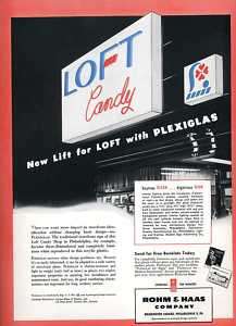 1950 Vintage Ad LOFT CANDY Store & Sign PHILADELPHIA PA  