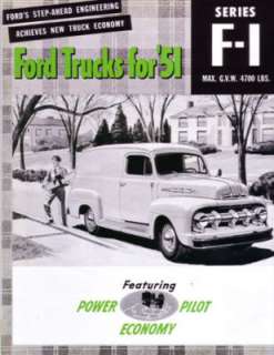 1951 FORD F1 SERIES TRUCK Sales Brochure Literature  