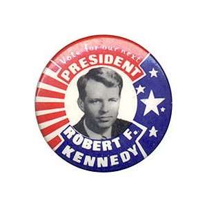Pinback button promoting Robert Kennedy for president, 1968. Classic 