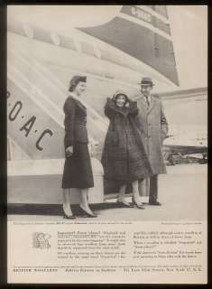 1957 BOAC B.O.A.C stewardess photo British Woollens ad  