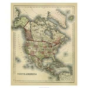  Antique Map of North America   Poster by Scott Johnson 