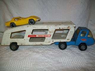 Vintage 1970s TONKA MOTOR MOVER Car Carrier with YELLOW CAR  