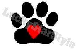 Dog Nail Decals Set of 20   Heart in Black Paw Print  