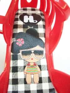 Harajuku Lovers Red Bow Yipee Ankle Strap Wedge Sandal   Size 5  