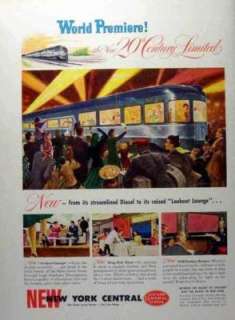 1948 New York Central 20th Century Limited train AD  