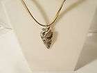   Arrowhead Pendant tan 24in leather cord . adj 1 1/2 x 1in #5