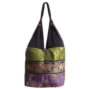   Purple Thai Silk Hippie Hobo Shoulder Bag Purse Tote Shoulder Handmade
