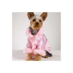   SMALL   East Side Collection Luxury Fur & Satin Robe