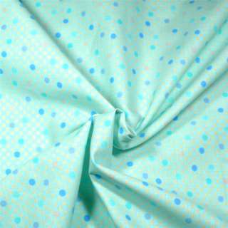 Springs Cotton Fabric Pale Blue & Yellow Polka Dot FQs  