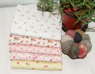Romantic Pink &Yellow 5 Different Quilt Fabric Bundle  