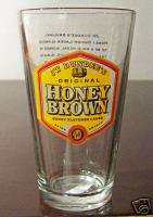 JW DUNDEES ORIGINAL HONEY BROWN LAGER PINT BEER GLASS  