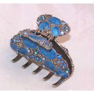    Blue Unique Design Hairclip with Faux Jewels 9292 