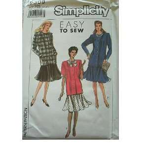   PIECE DRESS SIZE 14 16 18 20 22 EASY TO SEW SIMPLICITY PATTERN 9309