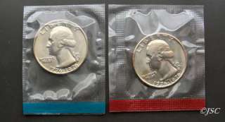 1976 P+D Washington Quarters 2 Coin Set (Mint Cello) BU  