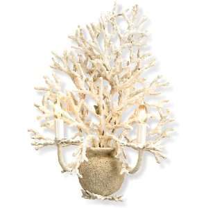 Currey & Company 5035 Seaward 2 Light Sconces in White Coral Natural 