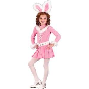 Pink Velour Bunny Child Costume Dress with Ear Headpiece 