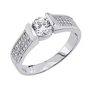  .925 Sterling Silver Round cut CZ Cubic Ziconia Solitaire 