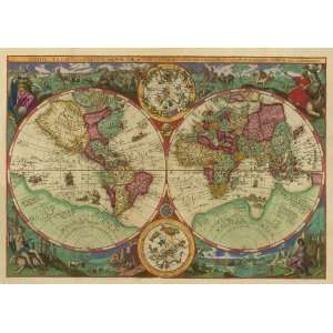   the World in Hemispheres by Jan Huyghen van Linschoten