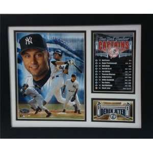 Derek Jeter 8 x 10 Photograph with Captains Statistics in a 12 x 