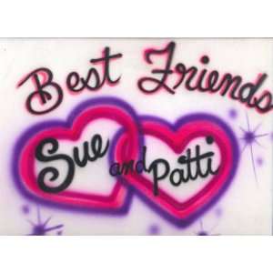  Custom Airbrushed Best Friends Sweatshirt with Hearts 