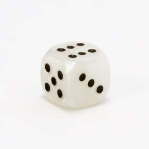  12mm 6 sided European Acrylic Marbleized Dice, White with 