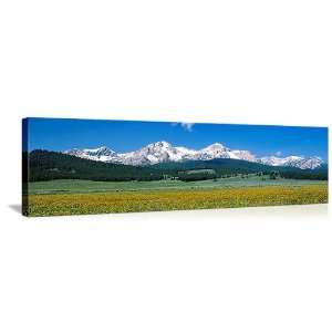  Sawtooth Mountains on Canvas (48 in x 16 in) Kitchen 