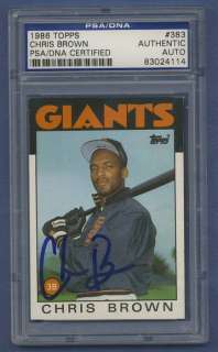 1986 Topps CHRIS BROWN Giants #383 Signed Card PSA/DNA  