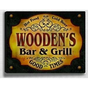  Woodens Bar & Grill 14 x 11 Collectible Stretched 