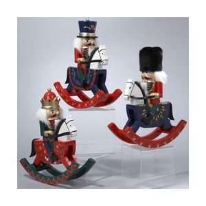  Set of 3 Wooden Rocking Horse Soldier Christmas 