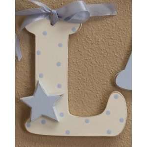    Blue Polka Dot Wooden Mix & Match Wall Letter Toys & Games