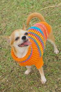 XXS XS Hand Crochet Dog Cat Puppy Pet Dress Sweater Turtle Neck D816 