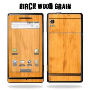   Decal Sticker for Motorola Droid   Birch Wood Grain Cell Phones