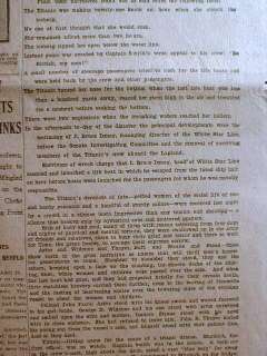   newspaper w 4 full banner headlines TITANIC SINKS & 1595 DEAD   wPics