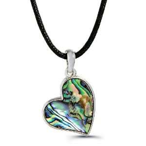 Paua (Abalone) Shell Heart Inspired Design Pendant