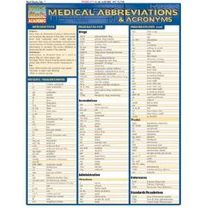  Medical Abbreviations, Laminated Giude, sold by 100 