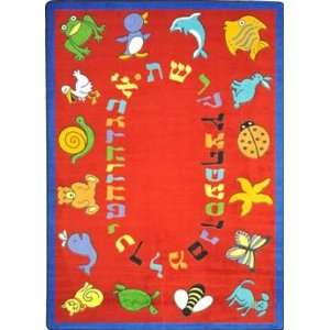  Joy Carpets ABC Animals© (Hebrew Alphabet) Red   10 9 x 