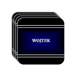 Personal Name Gift   WOJTEK Set of 4 Mini Mousepad Coasters (black 