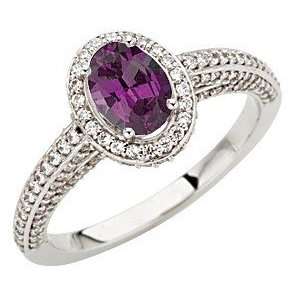   Alexandrite set in a Pave Diamond White Gold Ring on SALE(8,Platinum