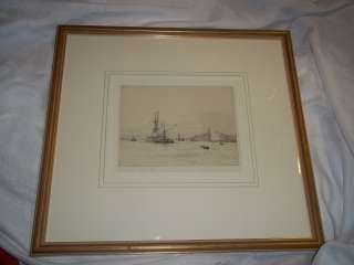 Rowland Langmaid 1897 1956 Etching Leaving Portsmouth  