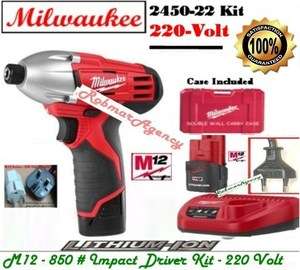 Milwaukee   M12 REDLITHIUM™ 220 Volt 1/4 Impact Driver Kit   2450 
