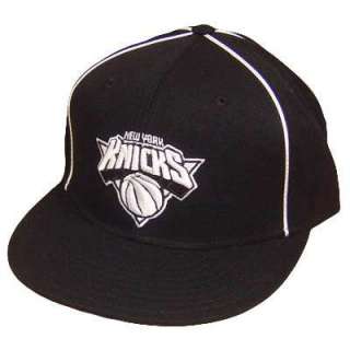 NBA NEW YORK KNICKS BLK FLAT BILL FITTED LG XL HAT CAP  