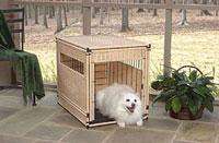 Wicker DOG HOUSE crate Rattan pet training kennel 4 szs  