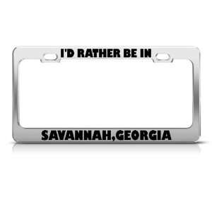  ID Rather Be In Savannah Georgia City license plate frame 